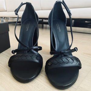 Bottega Veneta Intrecciato Block Heel Sandals